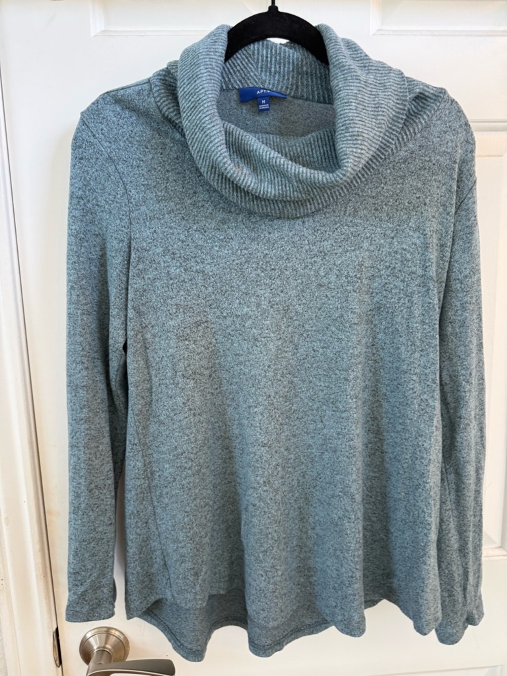 Apt. 9 Women's Heathered Seafoam Cowl Neck Sweater